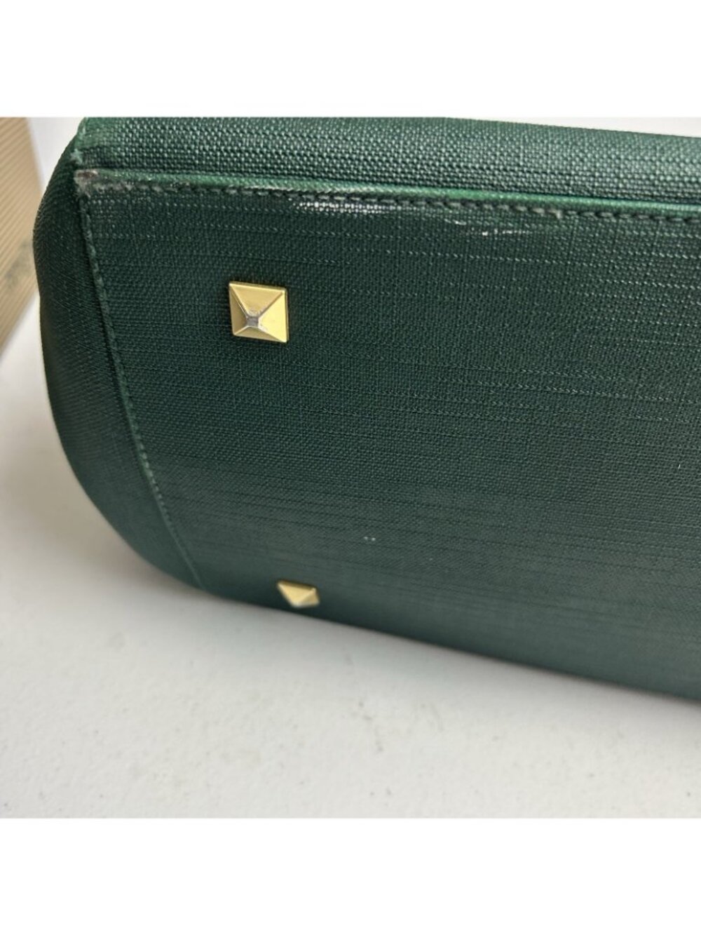 DAGNE DOVER Signature Legend Green Coated Canvas Large Laptop Tote Bag - Picture 8 of 16